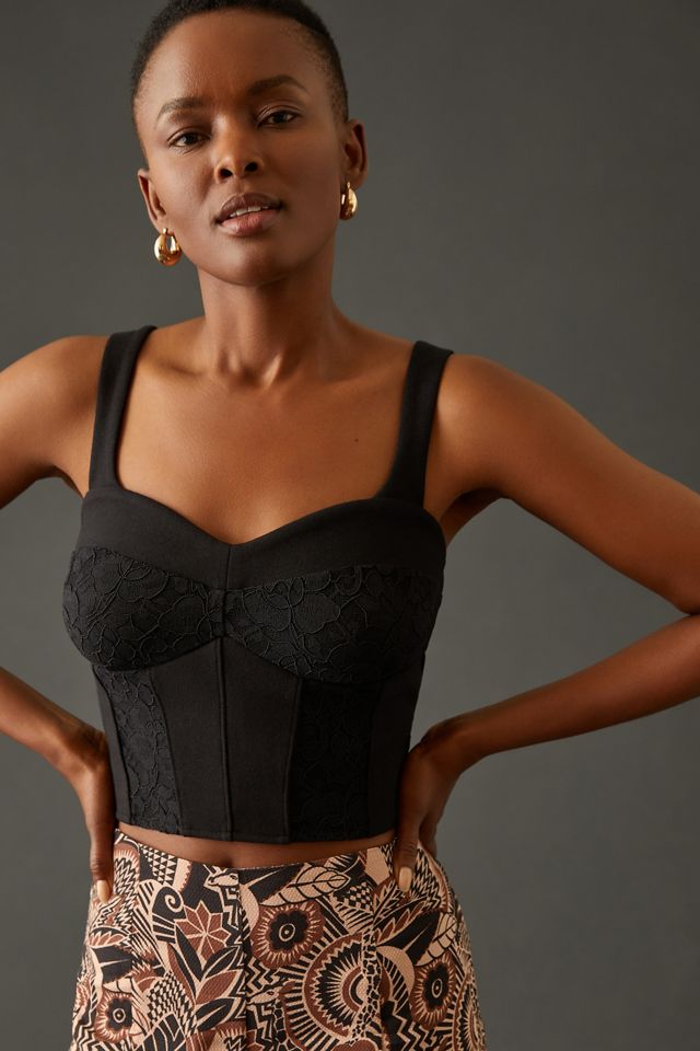 By Anthropologie Lace Corset Top #3