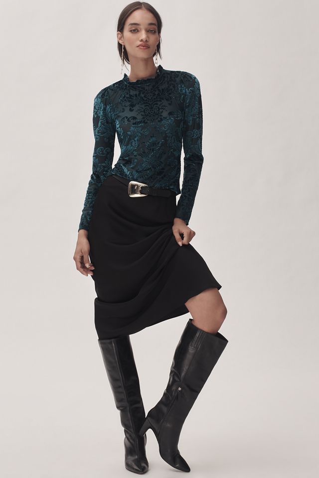 By Anthropologie Sheer Velvet Burnout Top #2
