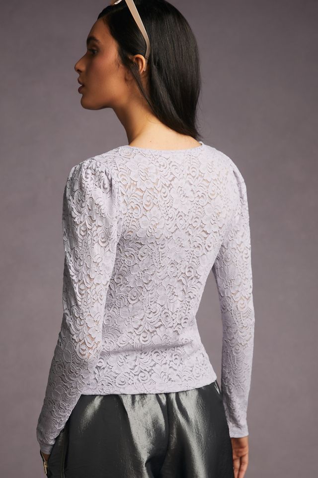 By Anthropologie Lace Button-Front Top #2
