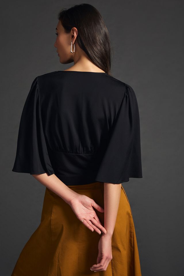 By Anthropologie Draped V-Neck Top #1