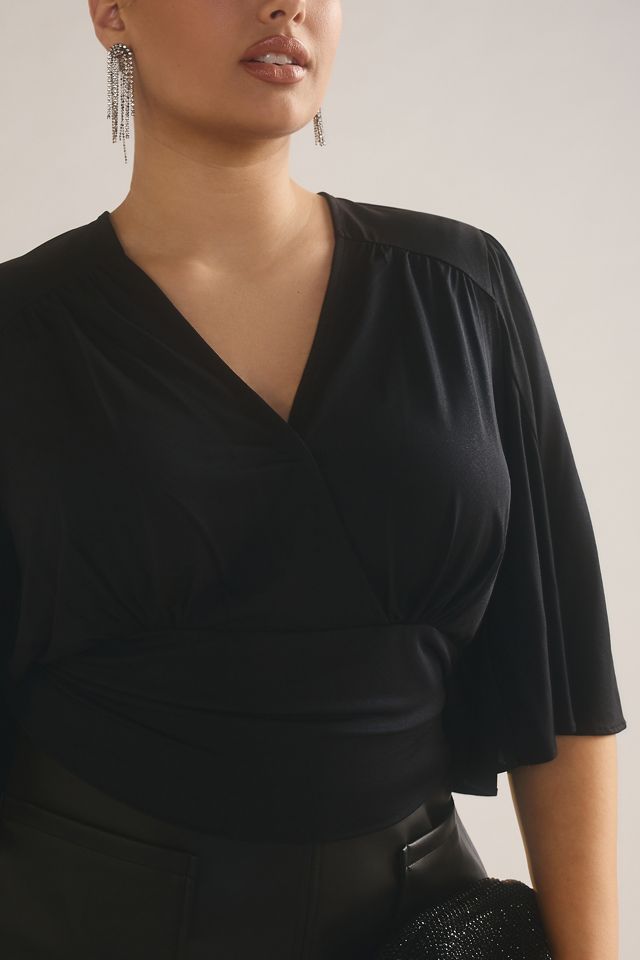 By Anthropologie Draped V-Neck Top #6