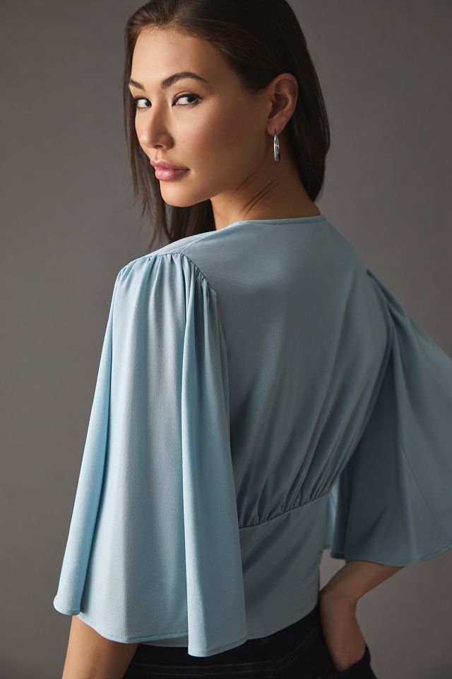 By Anthropologie Drapiertes V-Ausschnitt Top #1