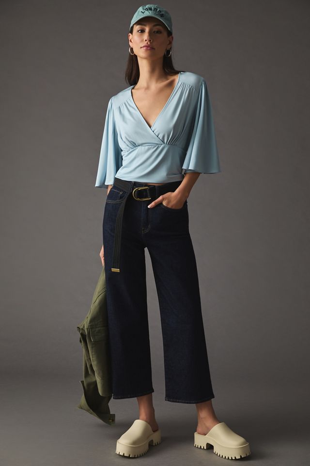 By Anthropologie Drapiertes V-Ausschnitt Top #2