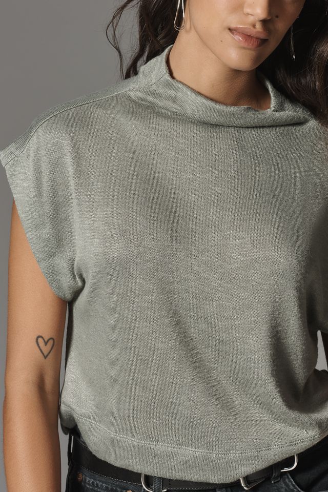 By Anthropologie Sleeveless Funnel-Neck Top #2