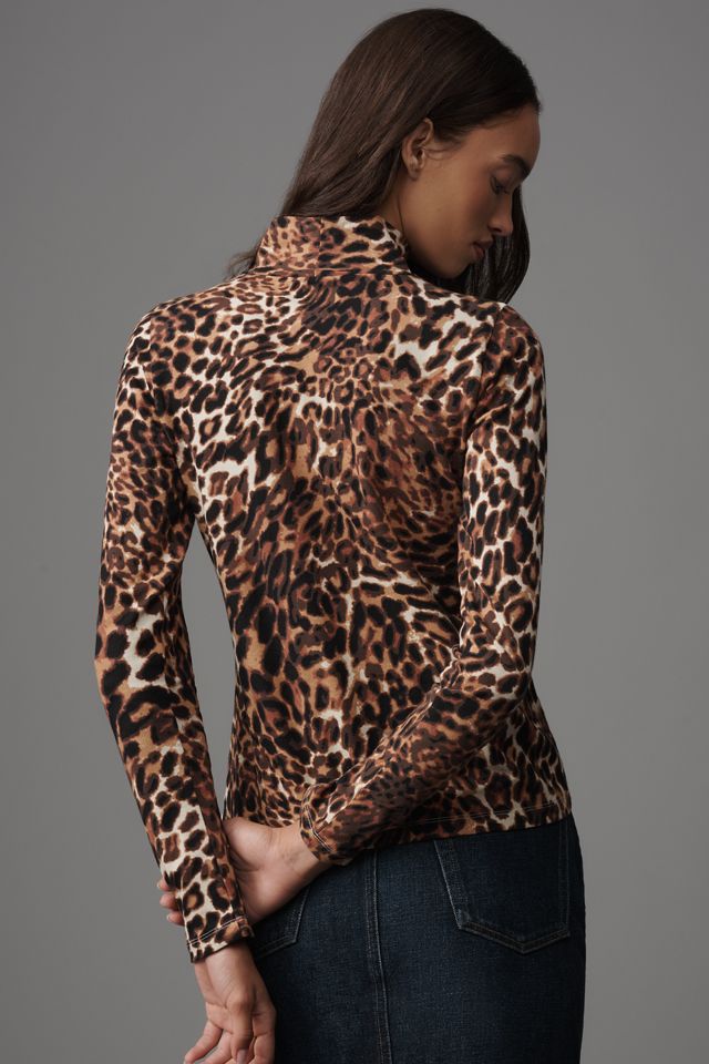 The Hailey Printed Long-Sleeve Turtleneck Top by Maeve #3