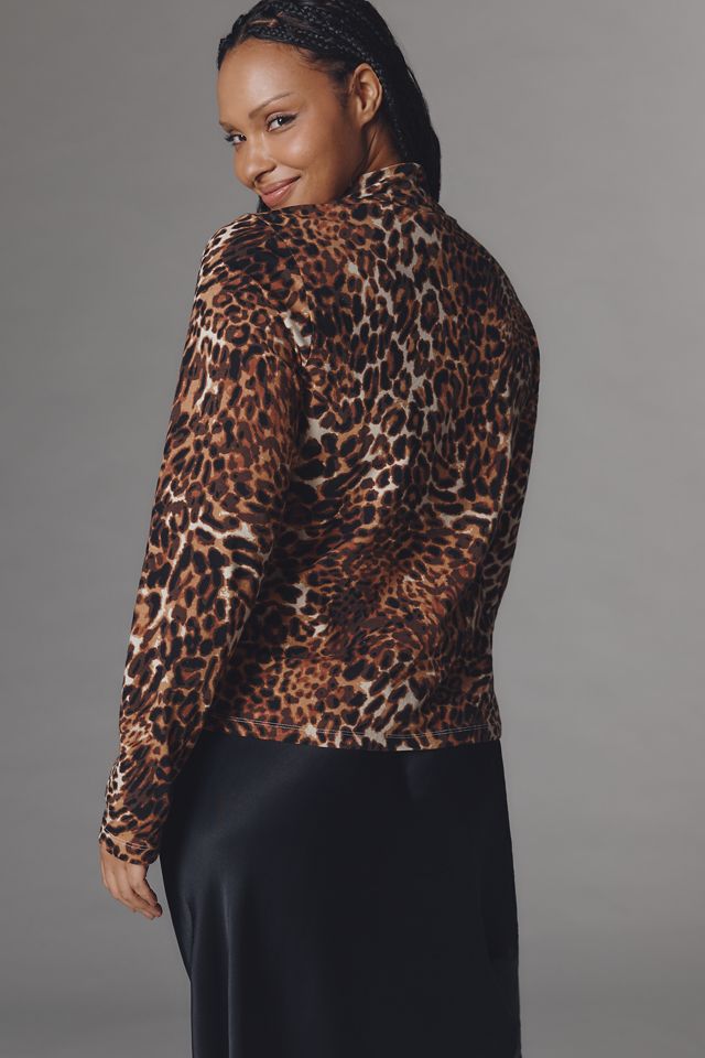 The Hailey Printed Long-Sleeve Turtleneck Top by Maeve #6