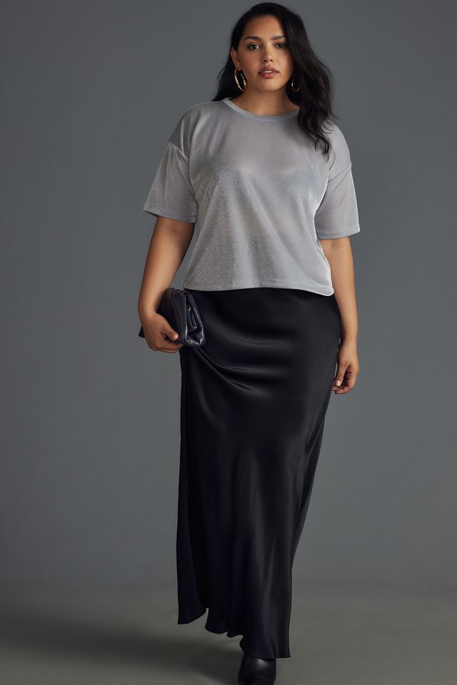 By Anthropologie Short-Sleeve Shine Cropped Tee #6