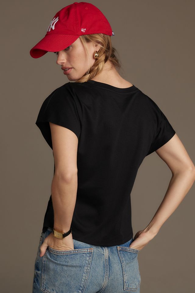 By Anthropologie Short-Sleeve Asymmetrical Top #1