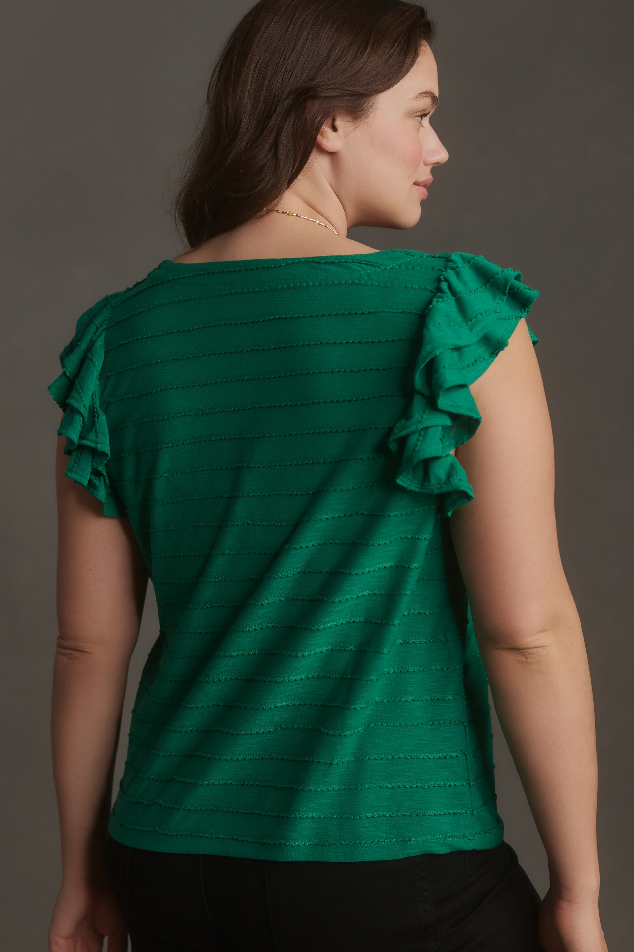 By Anthropologie Flutter-Sleeve Top