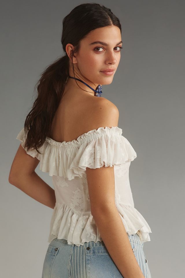 By Anthropologie Off-The-Shoulder Ruffled Top #1