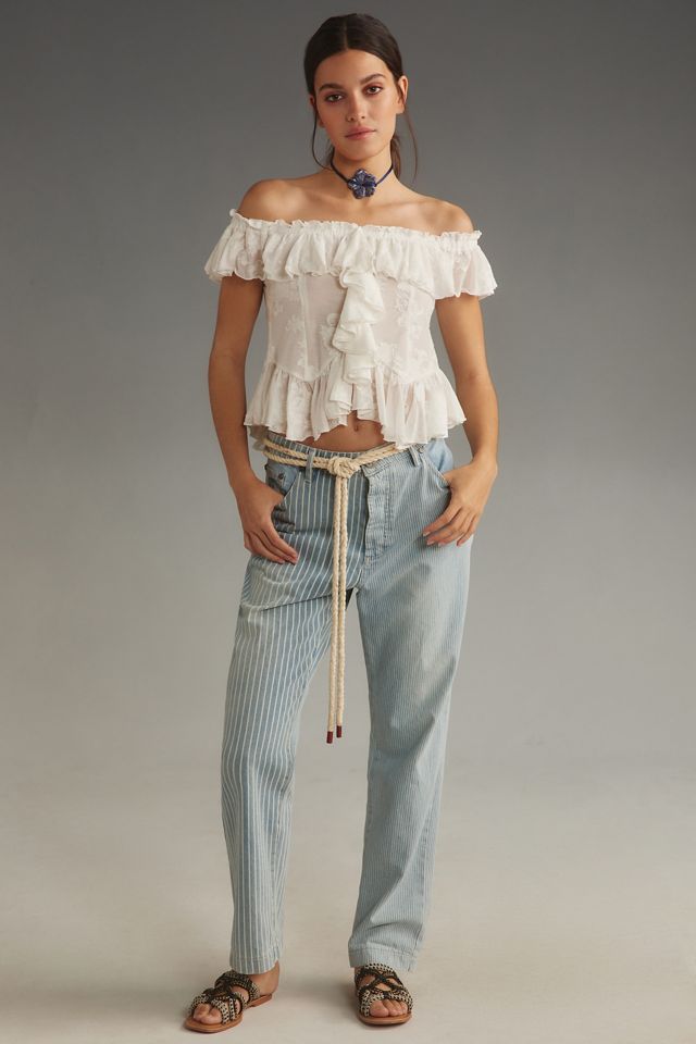 By Anthropologie Off-The-Shoulder Ruffled Top #3
