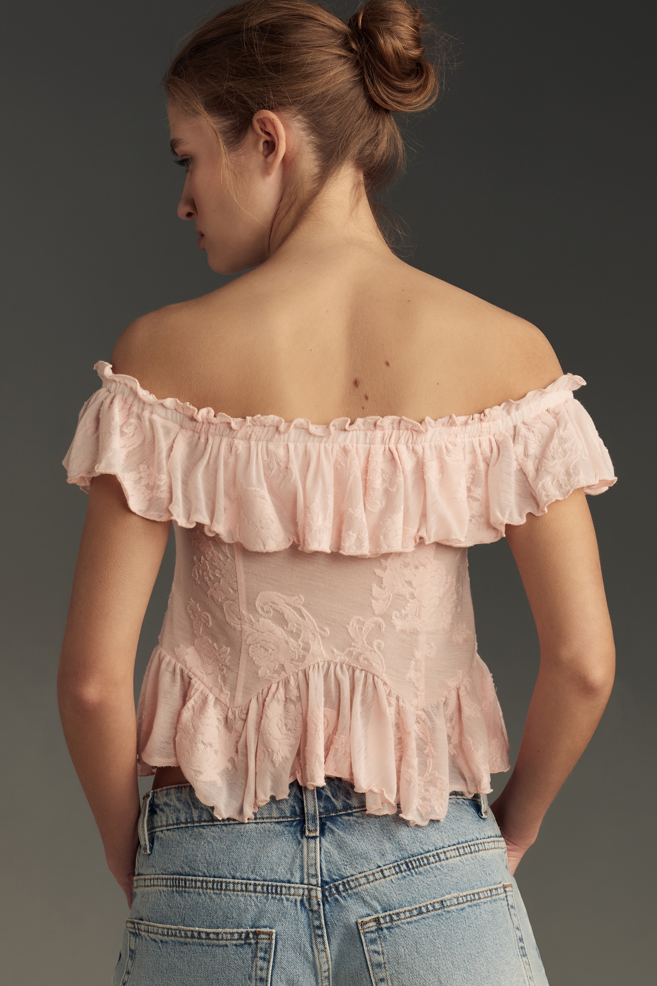 By Anthropologie Off-The-Shoulder Ruffled Top