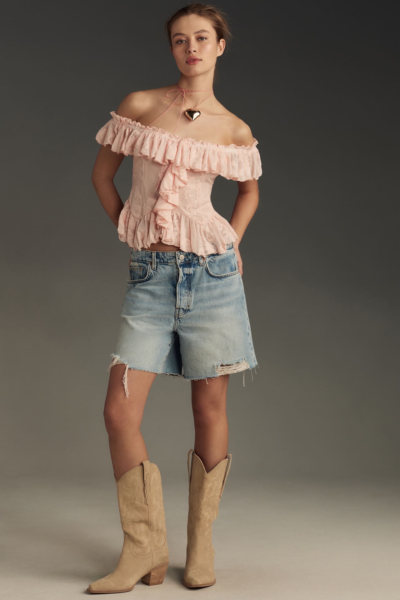 By Anthropologie Off-The-Shoulder Ruffled Top