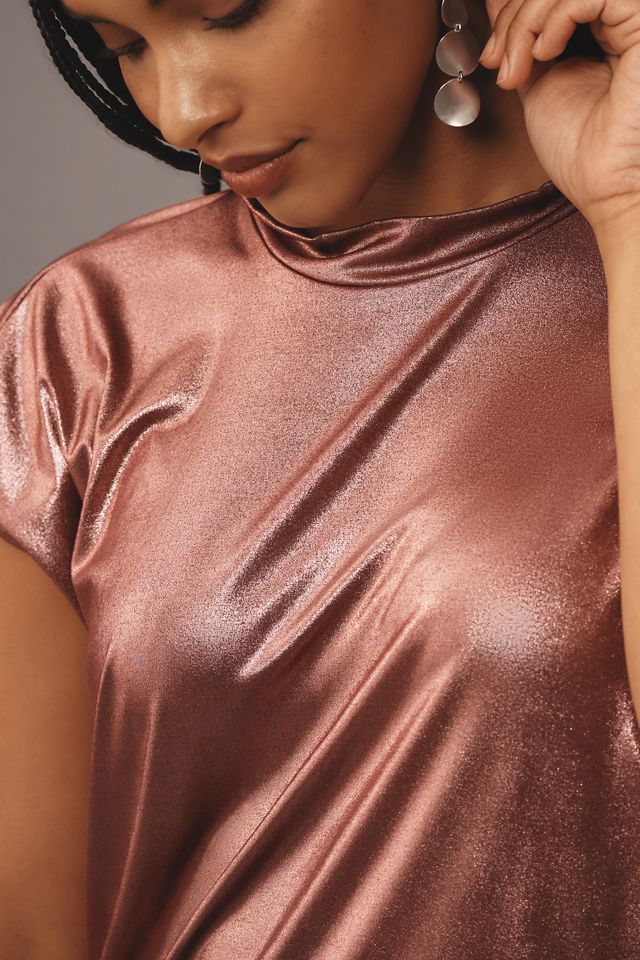 By Anthropologie Cowl-Neck Liquid Shine Top #3