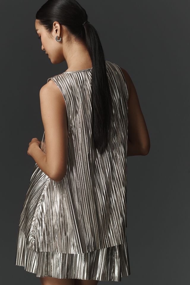 By Anthropologie Pleated Shine Tank #1