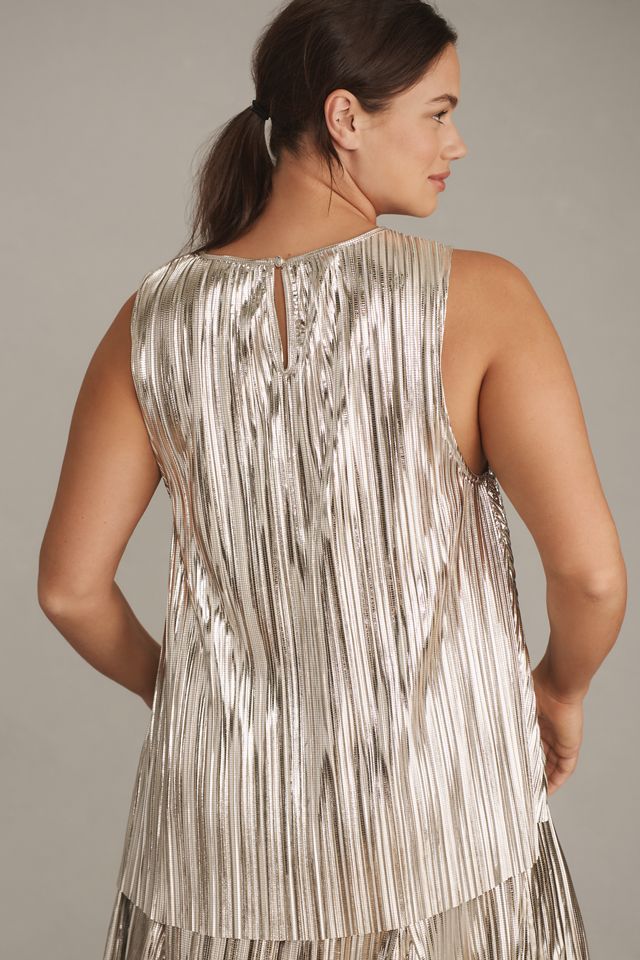 By Anthropologie Pleated Shine Tank #5