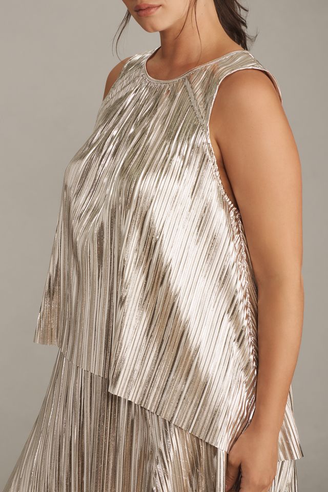 By Anthropologie Pleated Shine Tank #7