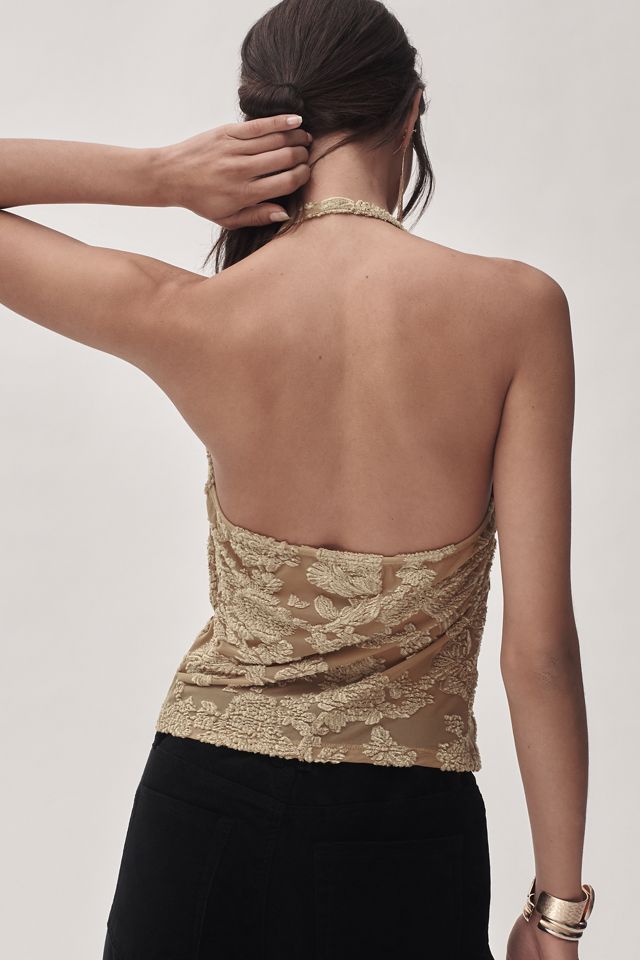Débardeur à col châle en velours dévoré By Anthropologie #2
