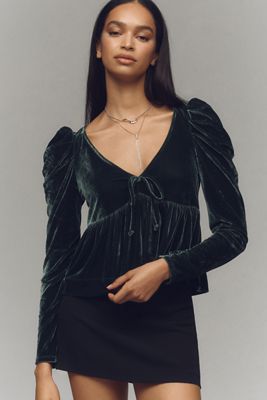 Pilcro Ruffled Raglan Thermal Top