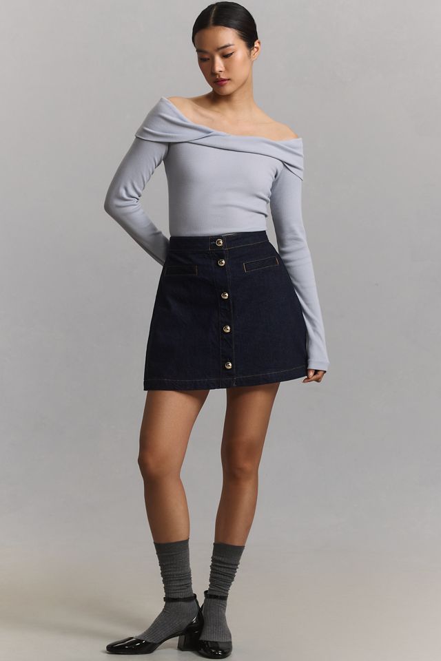Pilcro Off-The-Shoulder Long-Sleeve Top #3