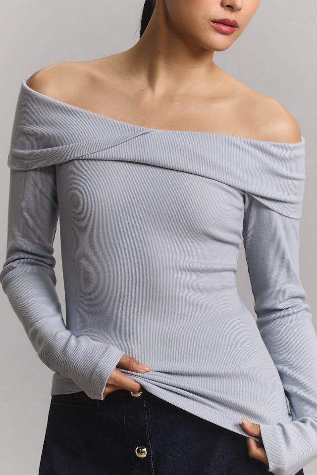 Pilcro Off-The-Shoulder Long-Sleeve Top #4
