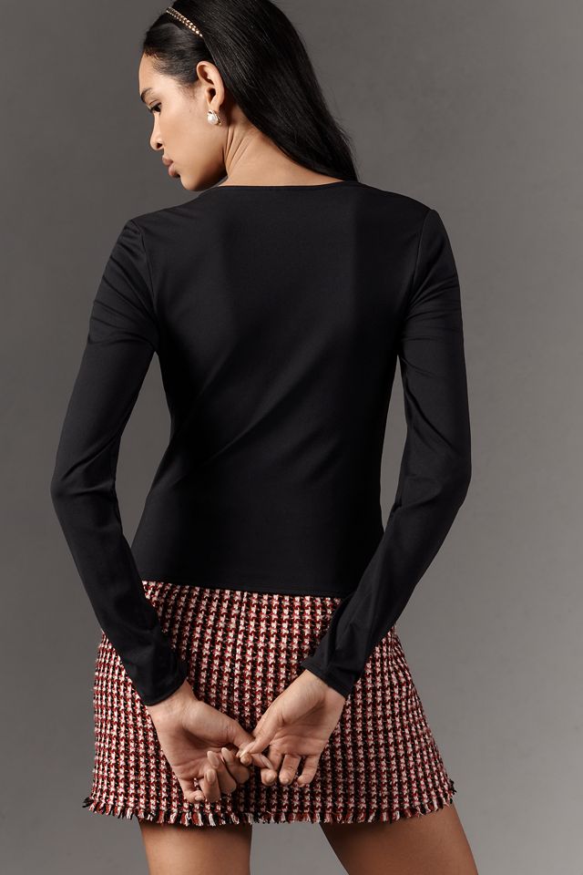By Anthropologie Asymmetric Front-Twist Long-Sleeve Top #1