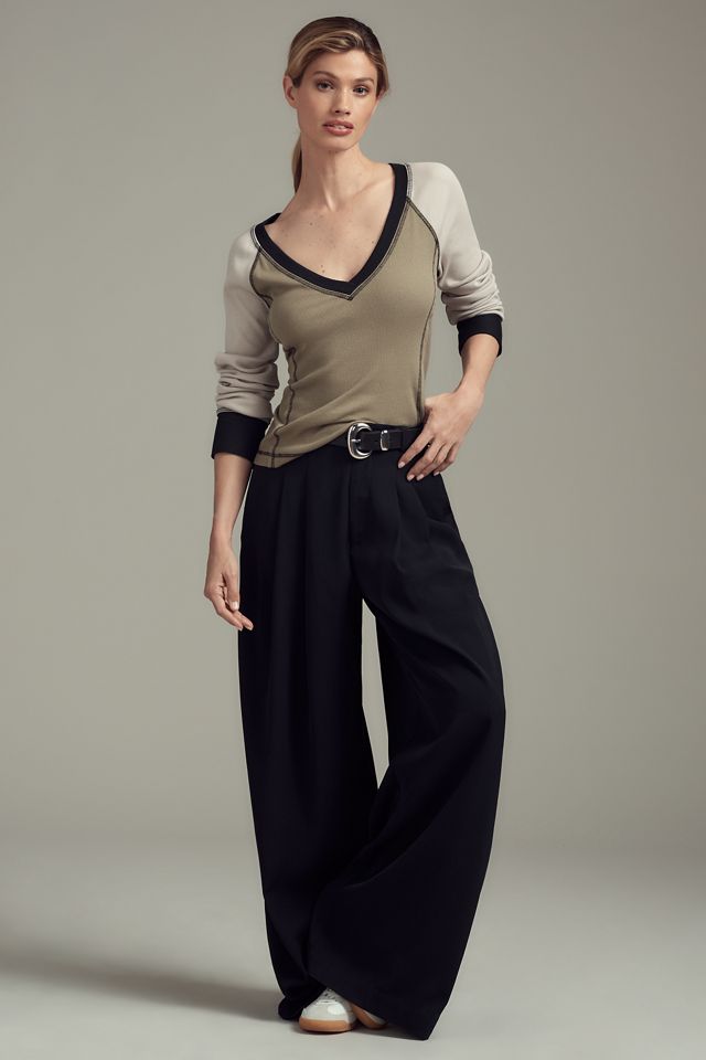 Pilcro V-Neck Long-Sleeve Exposed Seam Tee #3