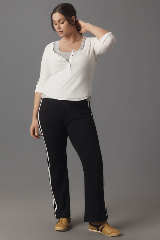 The Andie Scoop-Neck Ribbed Henley Top by Pilcro: Long-Sleeve Snap Edition #6