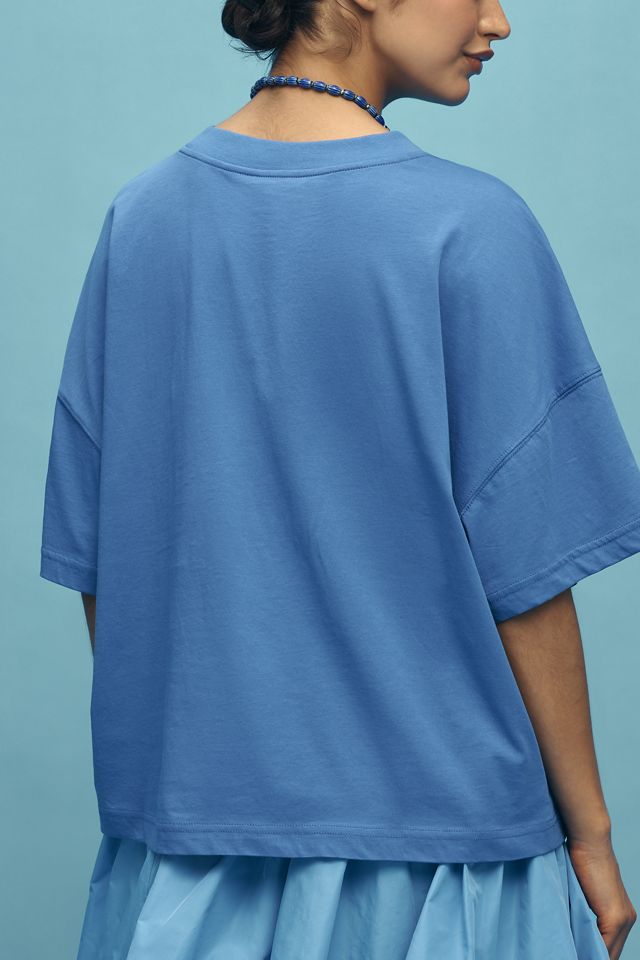 Maeve Oversized Short-Sleeve Mercerized Cotton Crew-Neck Tee #1