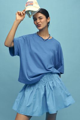Maeve Oversized Short-Sleeve Mercerized Cotton Crew-Neck Tee