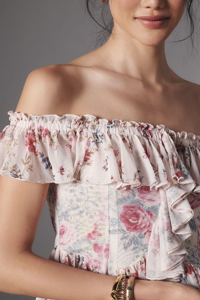 By Anthropologie Off-The-Shoulder Mesh Top #3