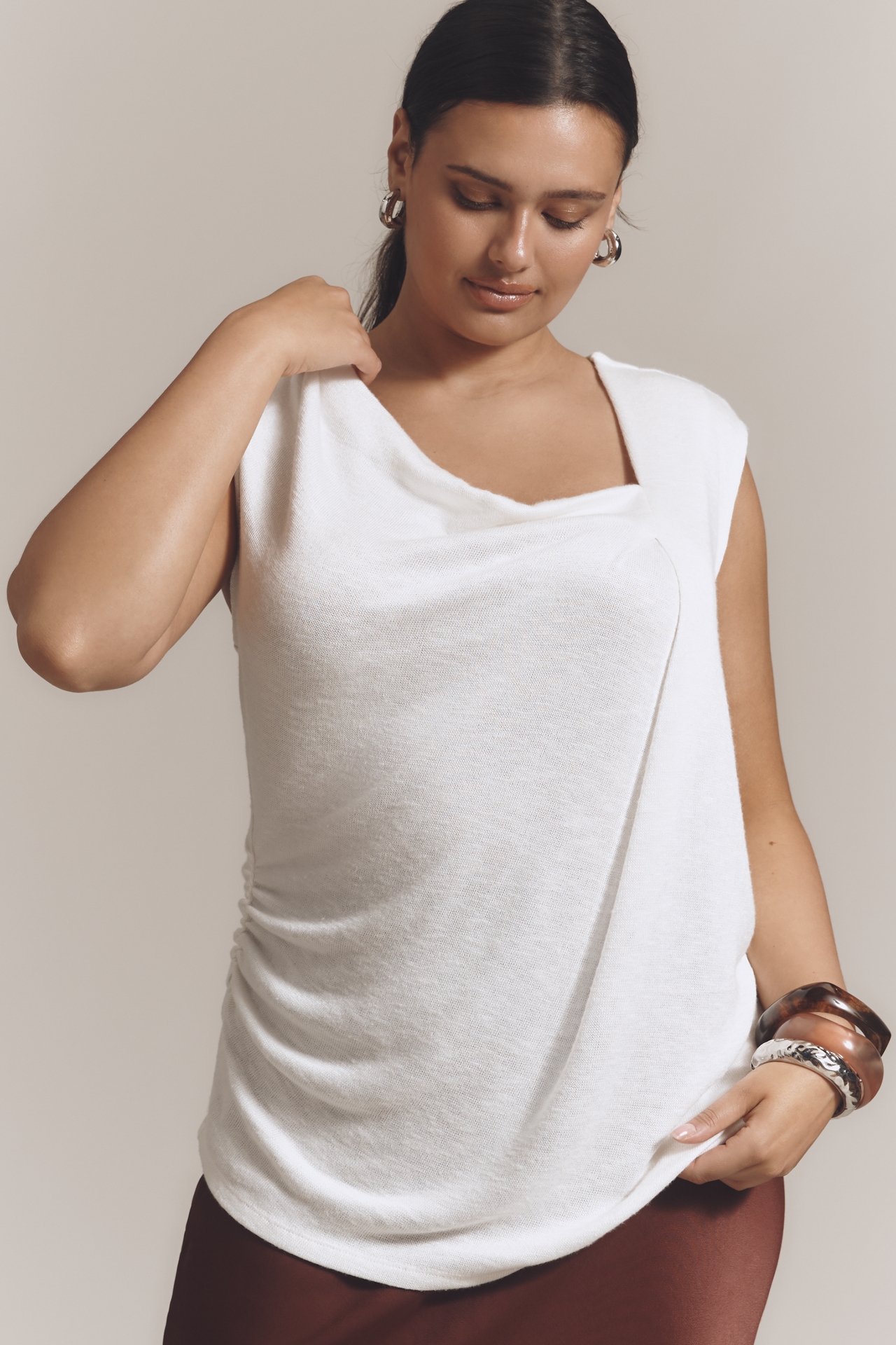 By Anthropologie Sleeveless Draped Top