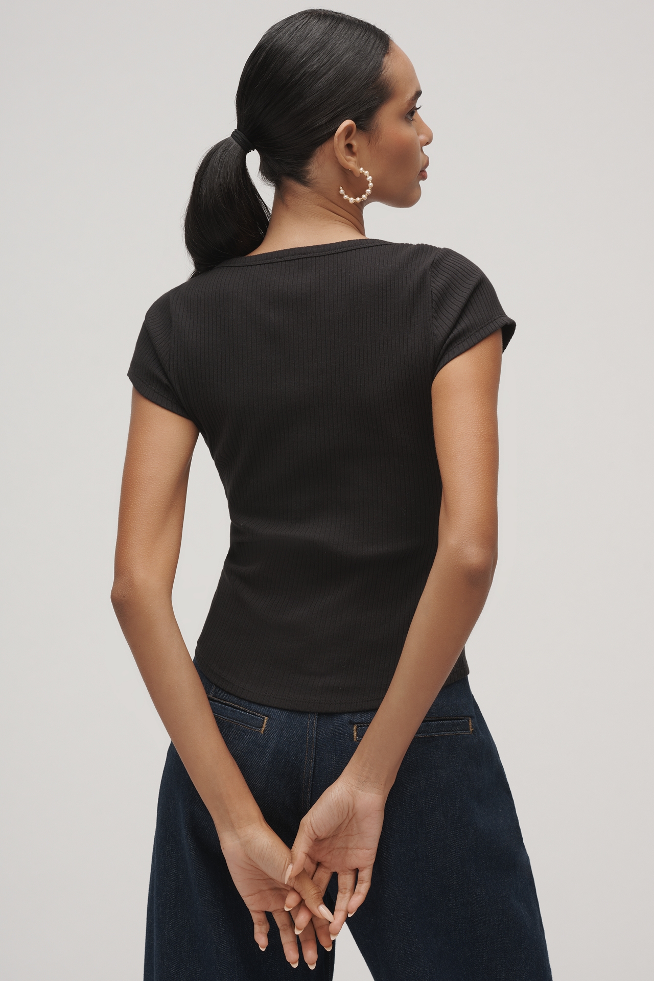 Maeve Scoop-Neck Henley Tee