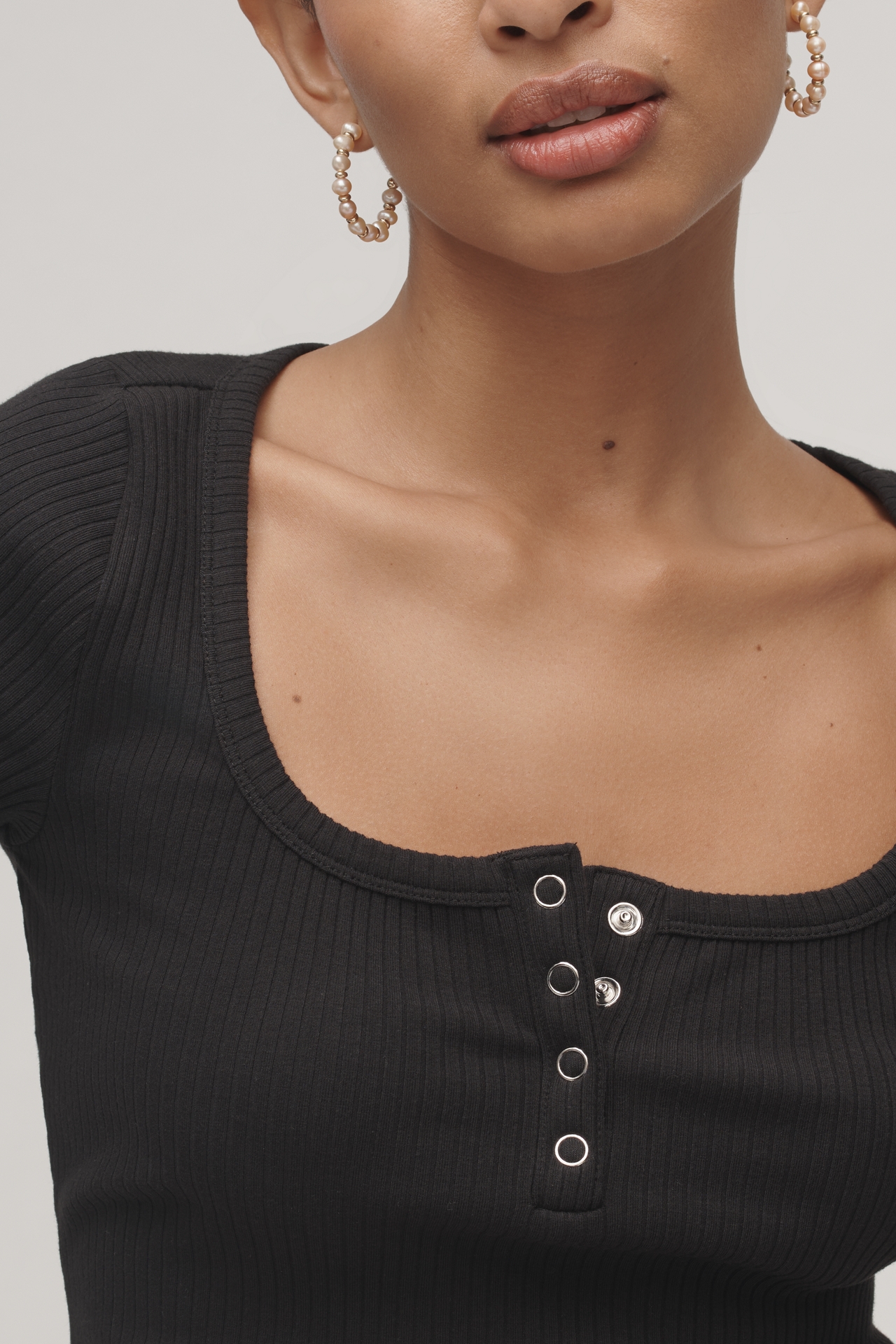 Maeve Scoop-Neck Henley Tee