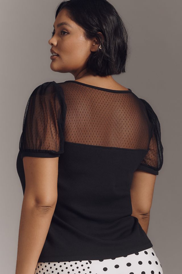 Maeve Sheer Yoke Sweetheart Top #5