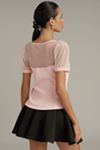 Maeve Sheer Yoke Sweetheart Top