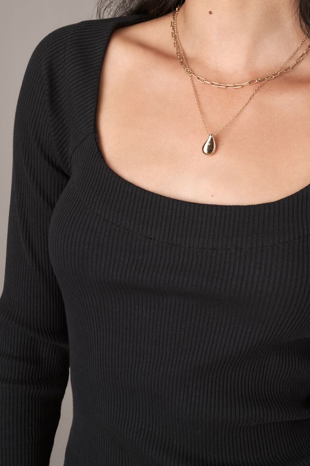 By Anthropologie Long-Sleeve Scoop-Neck Top #3