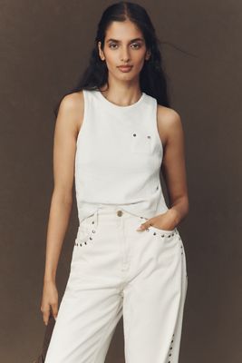 Pilcro Cotton Blend Pocket Tank Top