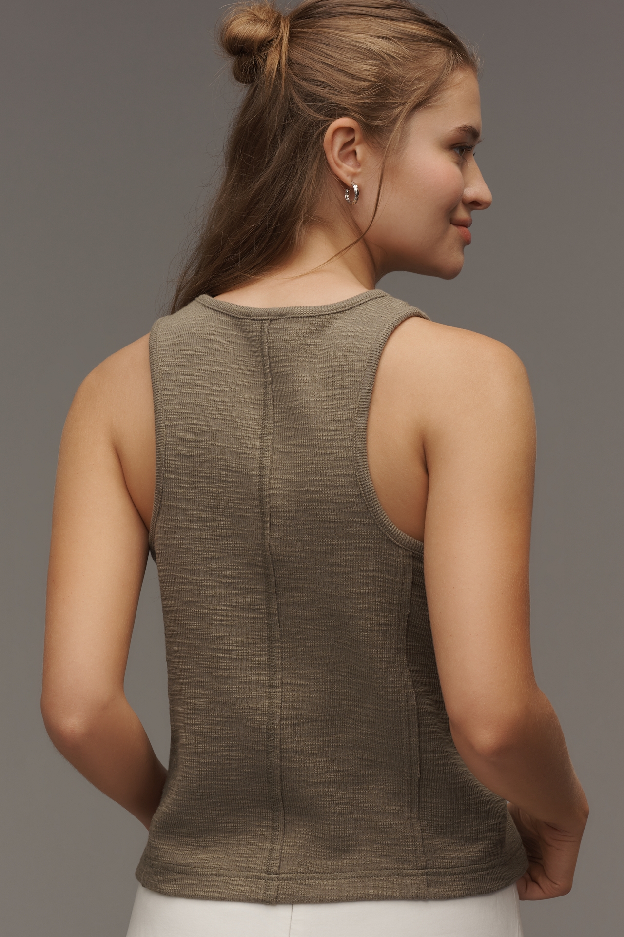 Pilcro Cotton Blend Pocket Tank Top