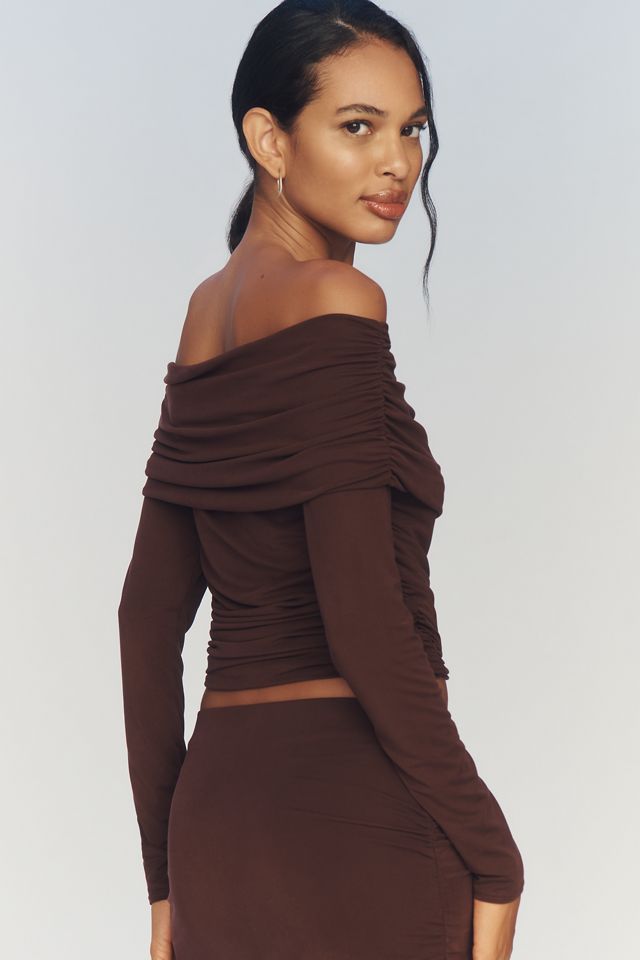 Pilcro Long-Sleeve Off-The-Shoulder Top #1