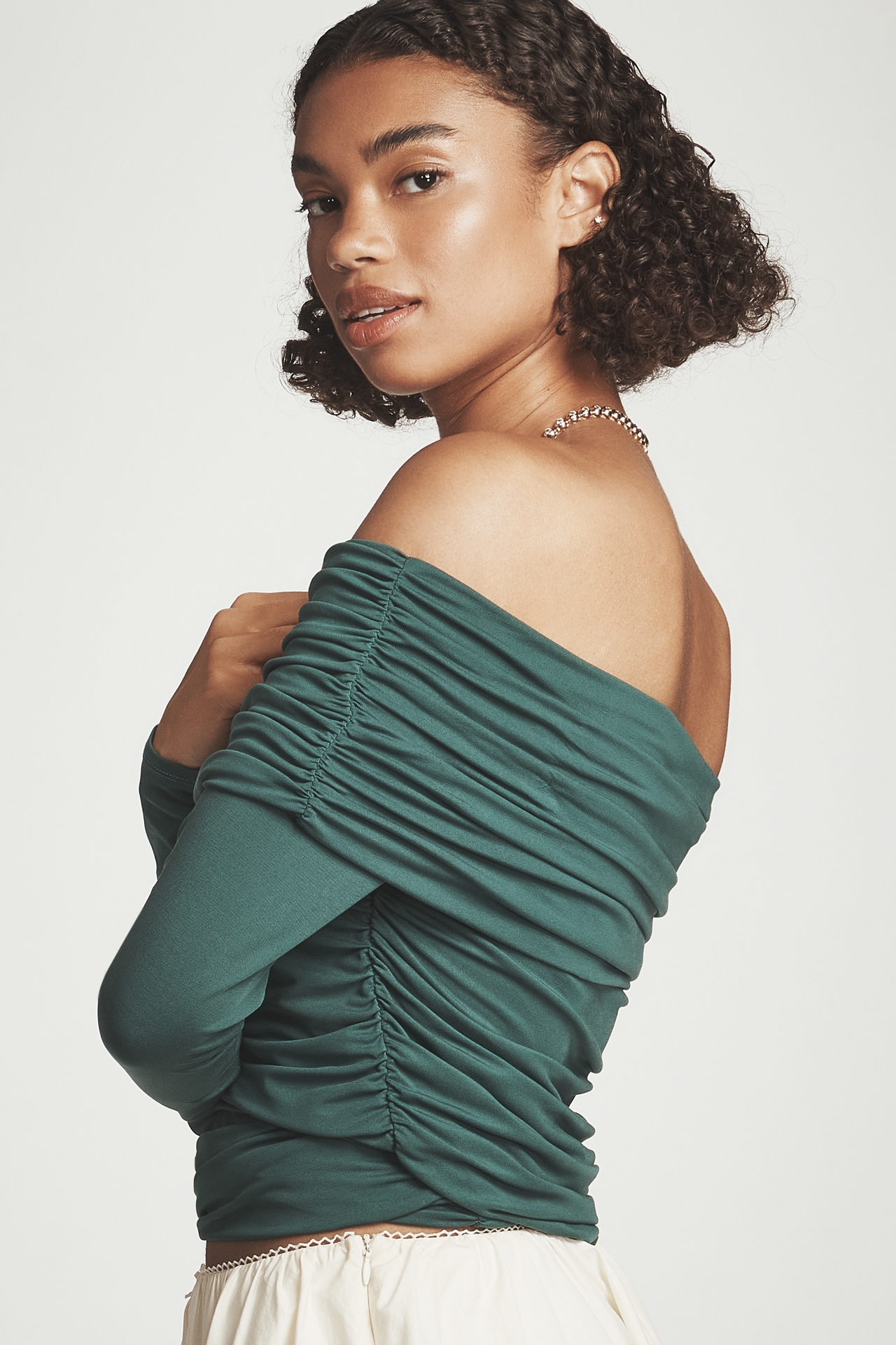 Pilcro Long-Sleeve Off-The-Shoulder Top