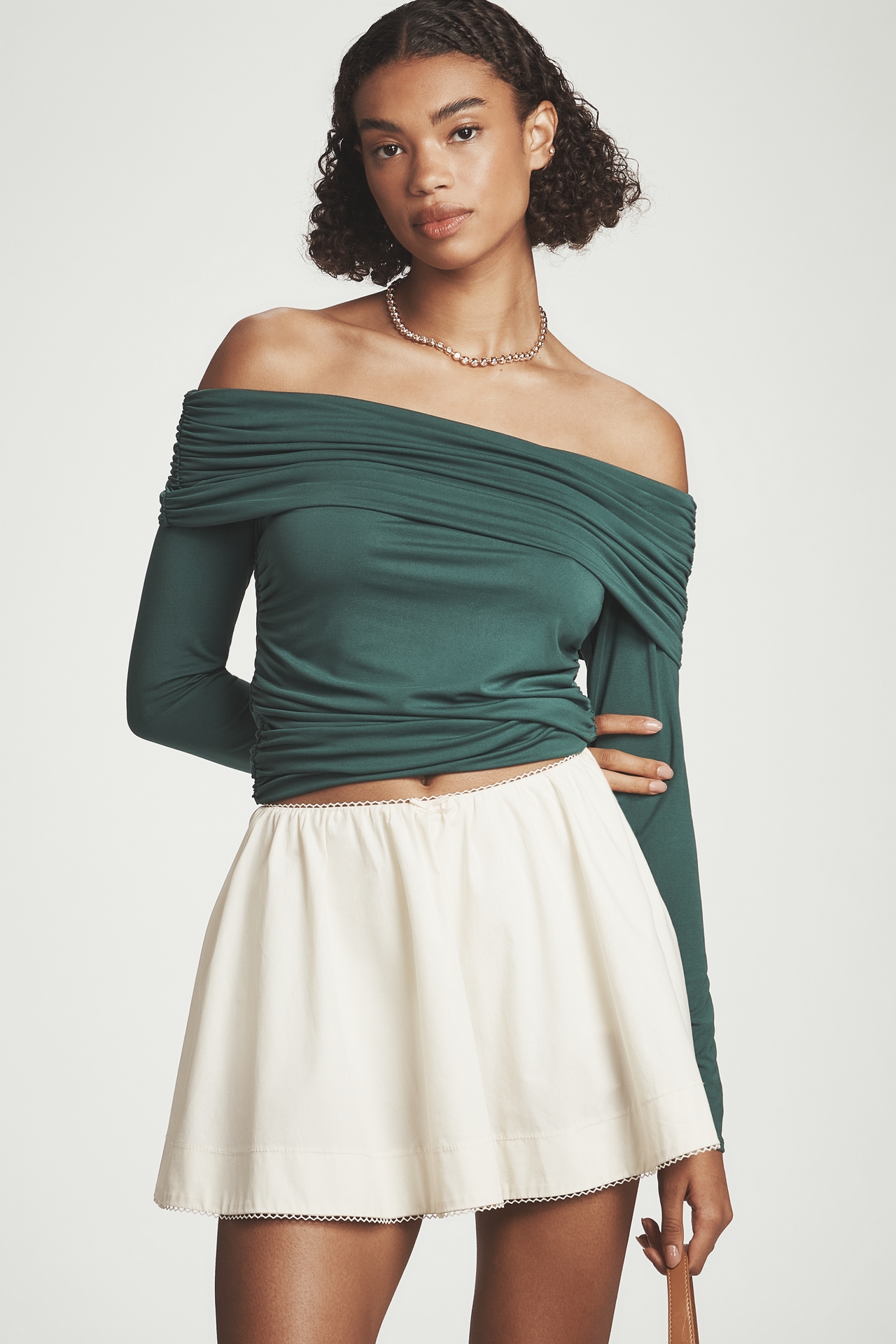 Pilcro Long-Sleeve Off-The-Shoulder Top