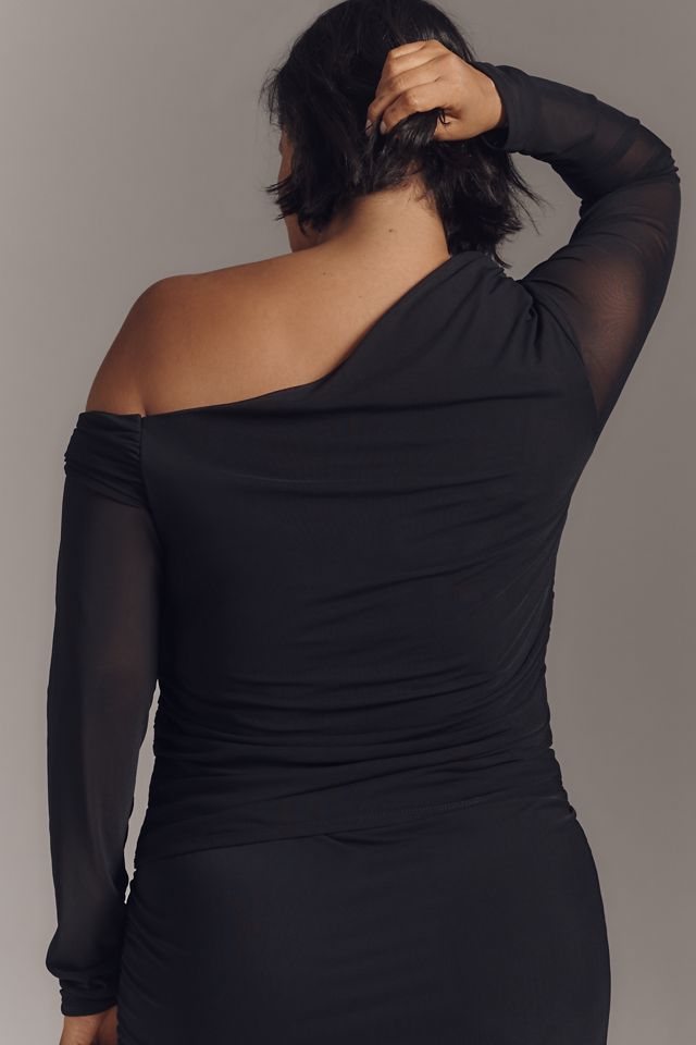 By Anthropologie Mesh Long-Sleeve Asymmetric Top #5