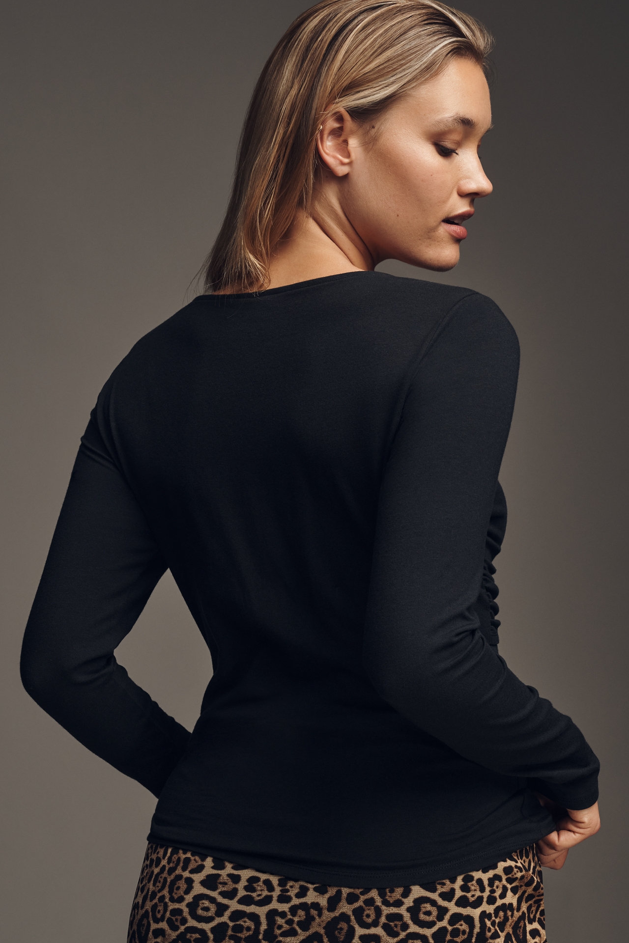 By Anthropologie Ruched Off-Shoulder Top
