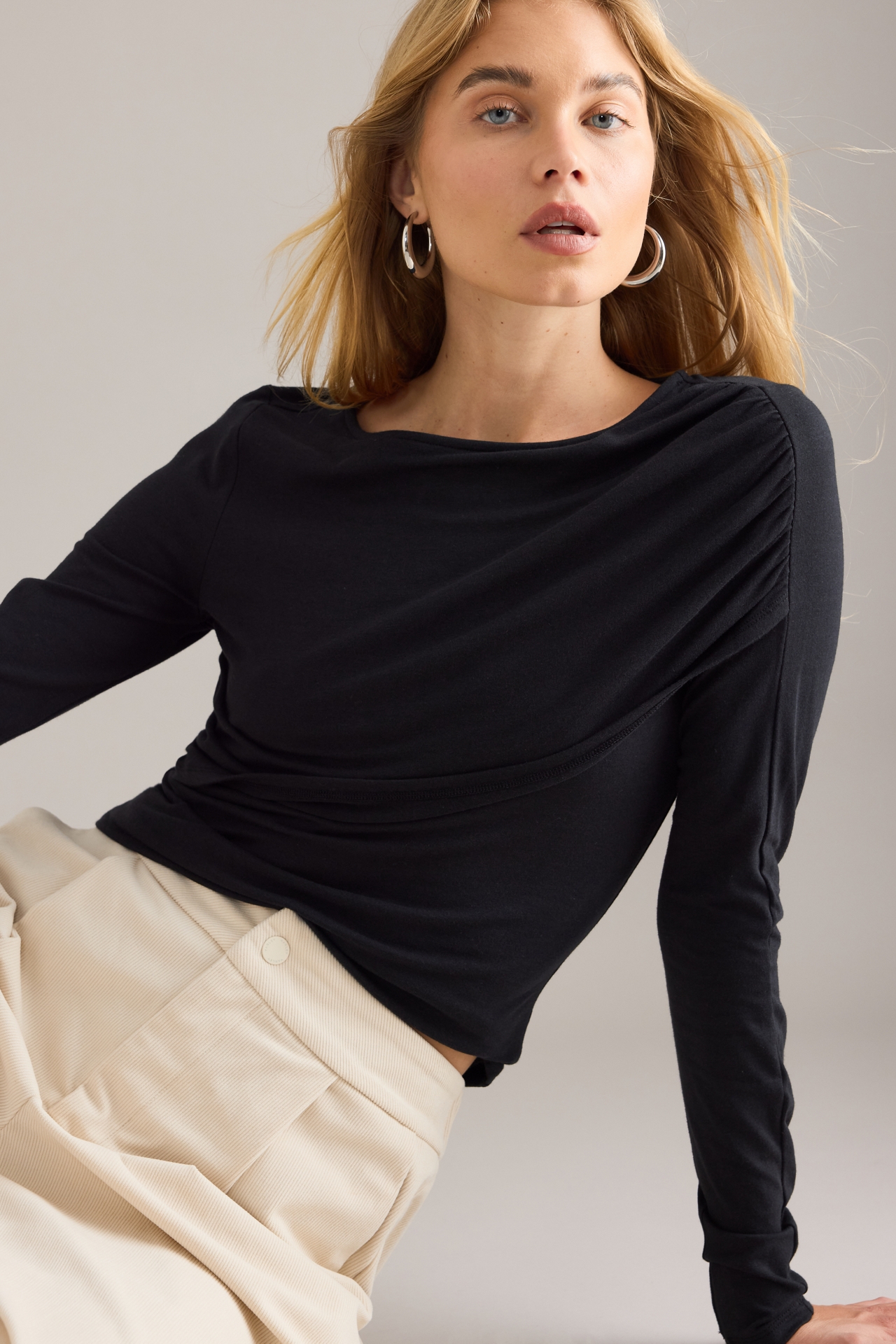 By Anthropologie Ruched Off-Shoulder Top