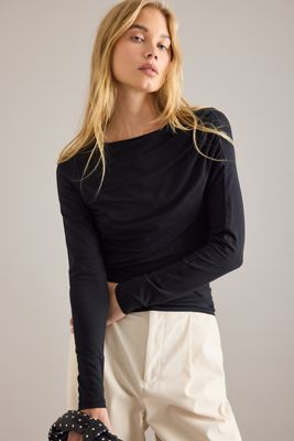 By Anthropologie Ruched Off-Shoulder Top