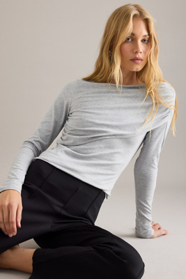 By Anthropologie Ruched Off-shoulder Top In Multi