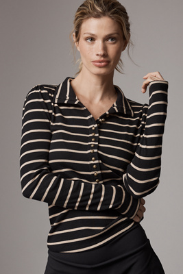 Pilcro Slim Buttondown Long-sleeve Top In Animal Print