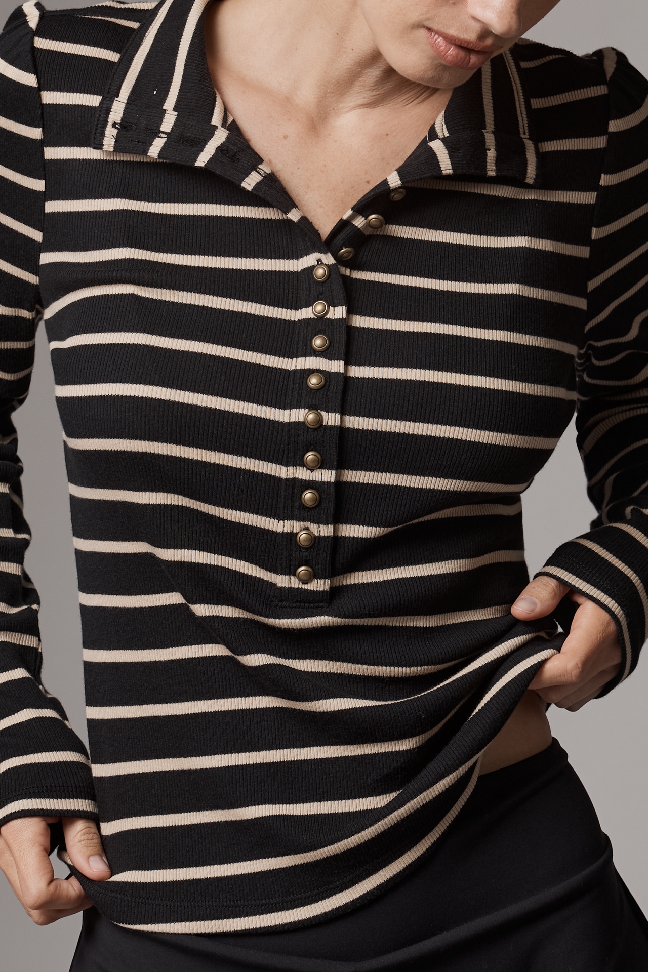 Pilcro Slim Buttondown Long-Sleeve Top
