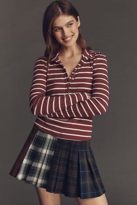 Top Pilcro Slim a Maniche Lunghe con Bottoni